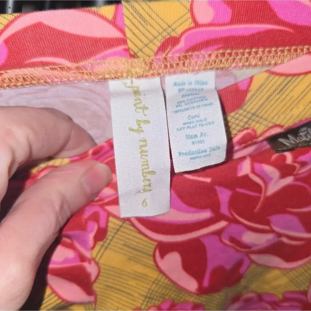 Matilda Jane Pink Yellow Floral Ruffle Bottom Leggings Girl's Size 6
